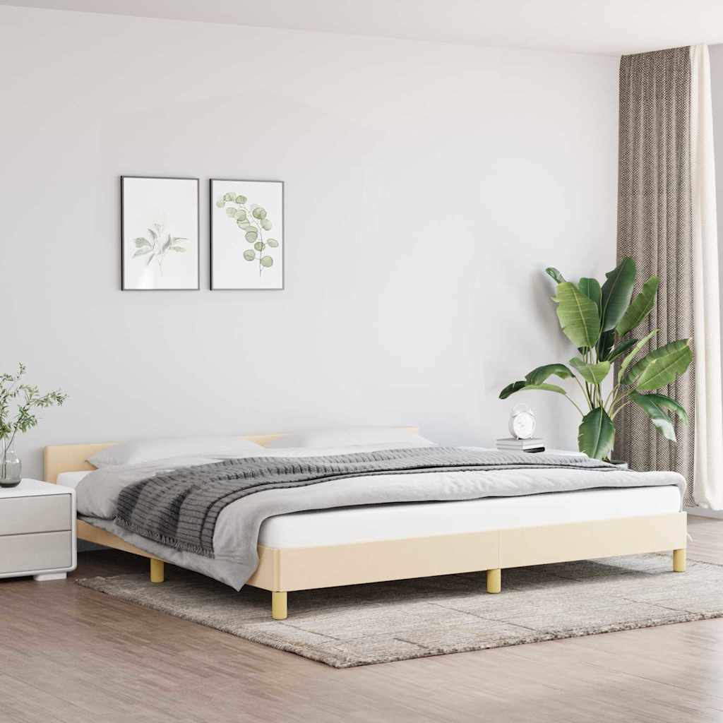 Vidaxl bedframe zonder matras stof crèmekleurig 200x200 cm
