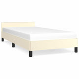Vidaxl bedframe met hoofdeinde zonder matras 80x200 cm crèmekleurig