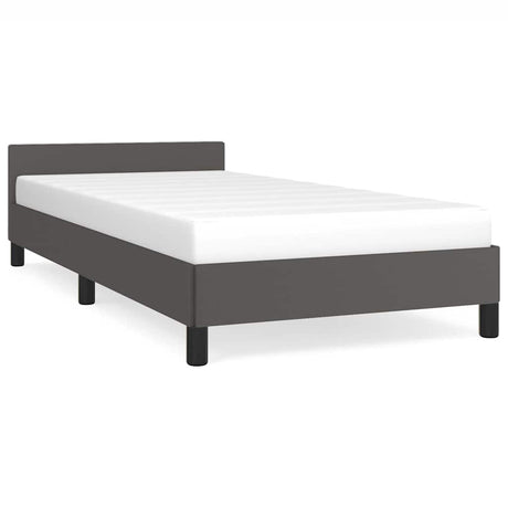 Vidaxl bedframe met hoofdeinde zonder matras 80x200 cm grijs