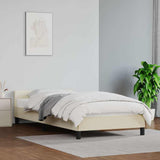 Vidaxl bedframe met hoofdeinde zonder matras 90x200 cm crèmekleurig