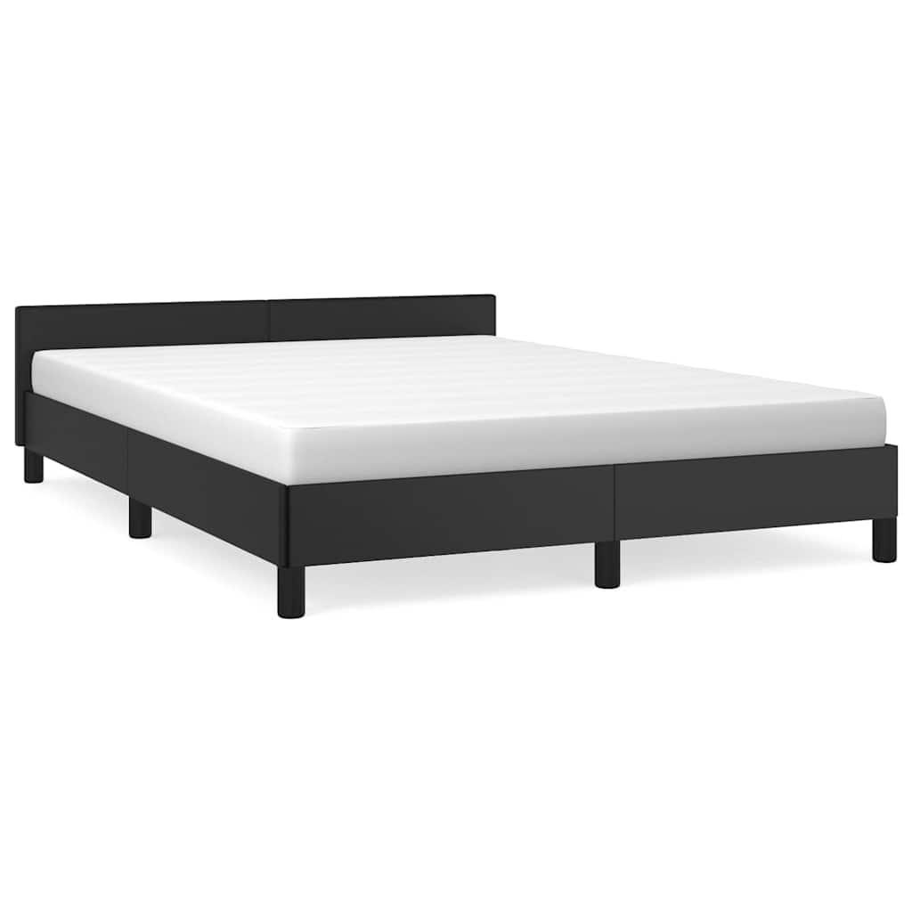 Vidaxl bedframe met hoofdeinde zonder matras 140x190 cm zwart