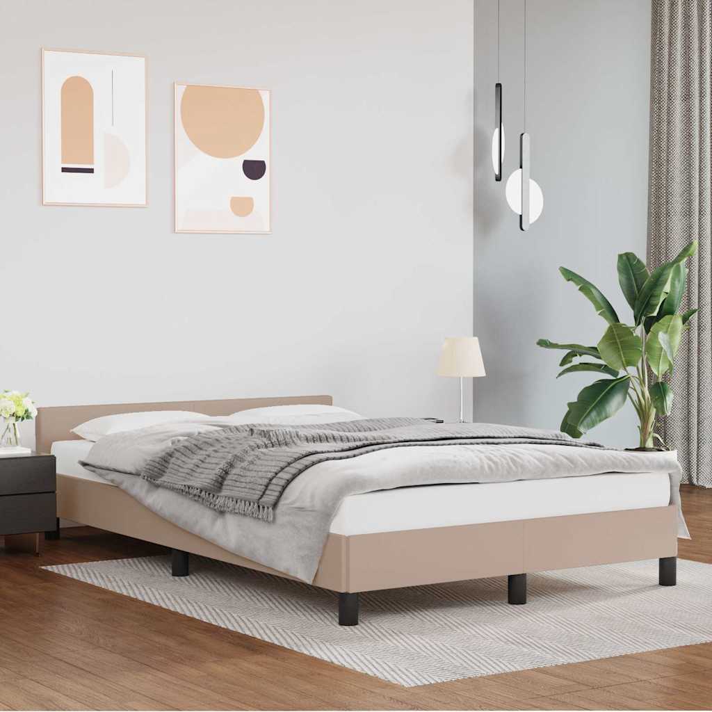 Vidaxl bedframe met hoofdeinde zonder matras cappuccino 140x190 cm