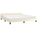 Vidaxl bedframe met hoofdeinde zonder matras 160x200 cm crèmekleurig