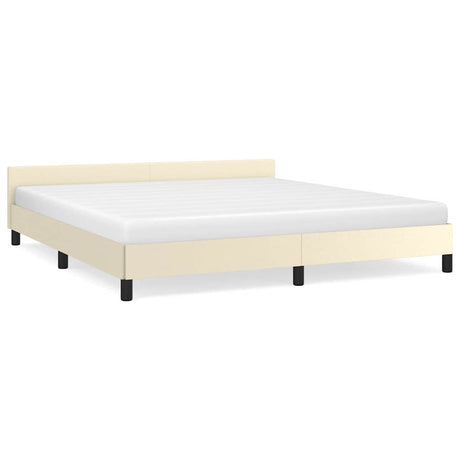 Vidaxl bedframe met hoofdeinde zonder matras 180x200 cm crèmekleurig