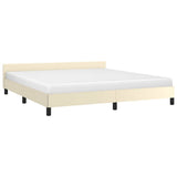Vidaxl bedframe met hoofdeinde zonder matras 180x200 cm crèmekleurig