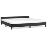 Vidaxl bedframe met hoofdeinde zonder matras 200x200 cm zwart