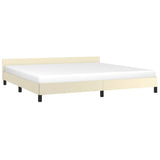 Vidaxl bedframe met hoofdeinde zonder matras 200x200 cm crèmekleurig