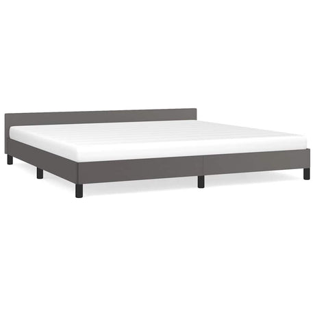 Vidaxl bedframe met hoofdeinde zonder matras 200x200 cm grijs