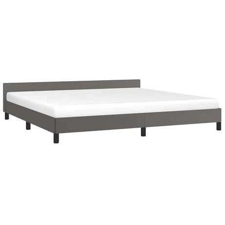 Vidaxl bedframe met hoofdeinde zonder matras 200x200 cm grijs