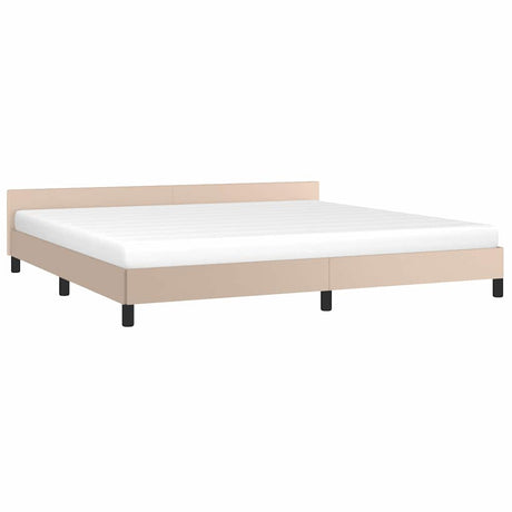Vidaxl bedframe met hoofdeinde zonder matras cappuccino 200x200 cm