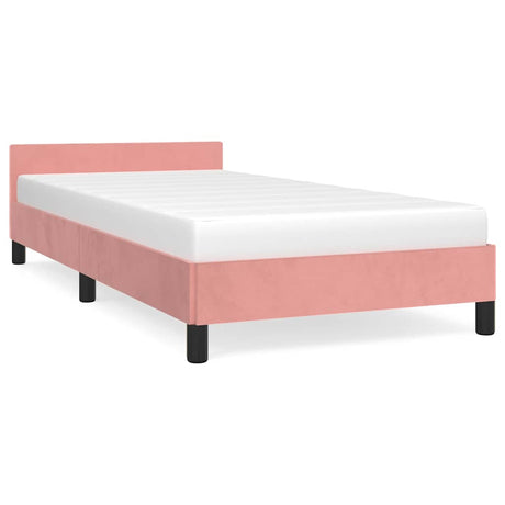 Vidaxl bedframe met hoofdeinde zonder matras 90x200 cm fluweel roze