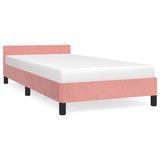 Vidaxl bedframe met hoofdeinde zonder matras 100x200 cm fluweel roze