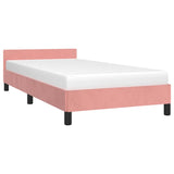 Vidaxl bedframe met hoofdeinde zonder matras 100x200 cm fluweel roze