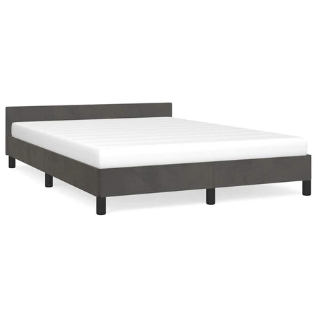 Vidaxl bedframe zonder matras 140x200 cm fluweel donkergrijs