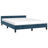 Vidaxl bedframe zonder matras 140x200 cm fluweel donkerblauw