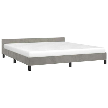 Vidaxl bedframe zonder matras 160x200 cm fluweel lichtgrijs
