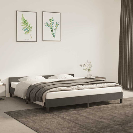 Vidaxl bedframe zonder matras 160x200 cm fluweel donkergrijs