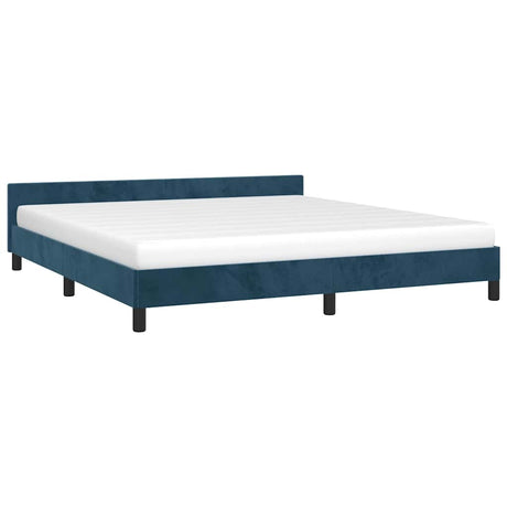 Vidaxl bedframe zonder matras 160x200 cm fluweel donkerblauw