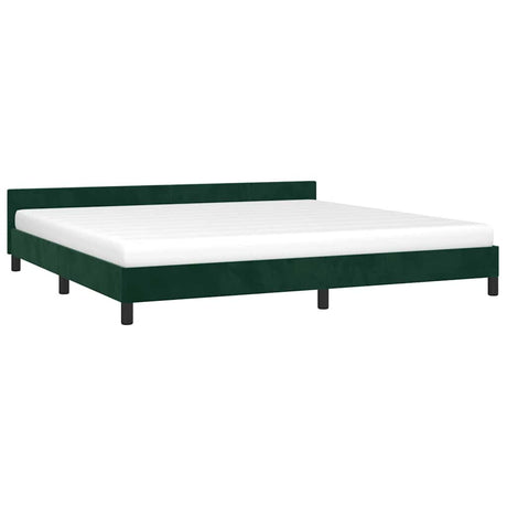 Vidaxl bedframe zonder matras 200x200 cm fluweel donkergroen