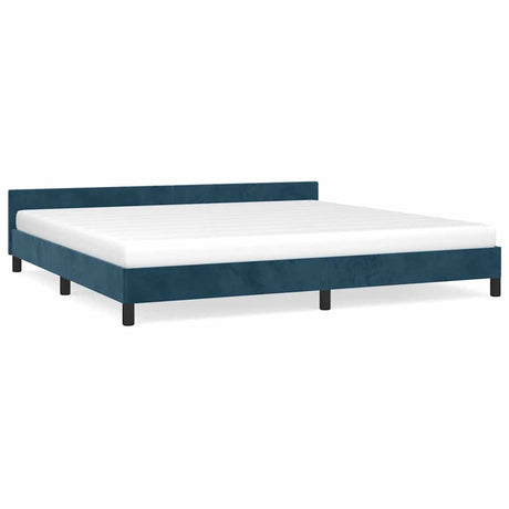 Vidaxl bedframe zonder matras 200x200 cm fluweel donkerblauw