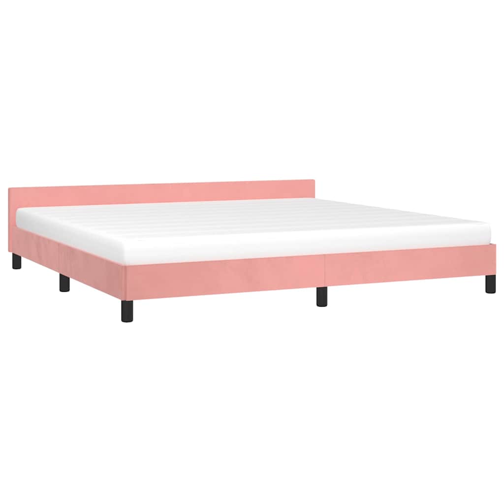 Vidaxl bedframe met hoofdeinde zonder matras 200x200 cm fluweel roze