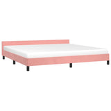 Vidaxl bedframe met hoofdeinde zonder matras 200x200 cm fluweel roze