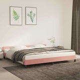 Vidaxl bedframe met hoofdeinde zonder matras 200x200 cm fluweel roze