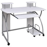 Vidaxl computerbureau 110x52x88,5 cm bewerkt hout wit