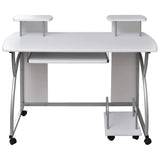 Vidaxl computerbureau 110x52x88,5 cm bewerkt hout wit