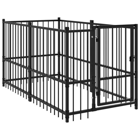 Vidaxl -Hundezwinger 193.5x97x100 cm Stahl Schwarz