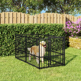 Vidaxl -Hundezwinger 193.5x97x100 cm Stahl Schwarz