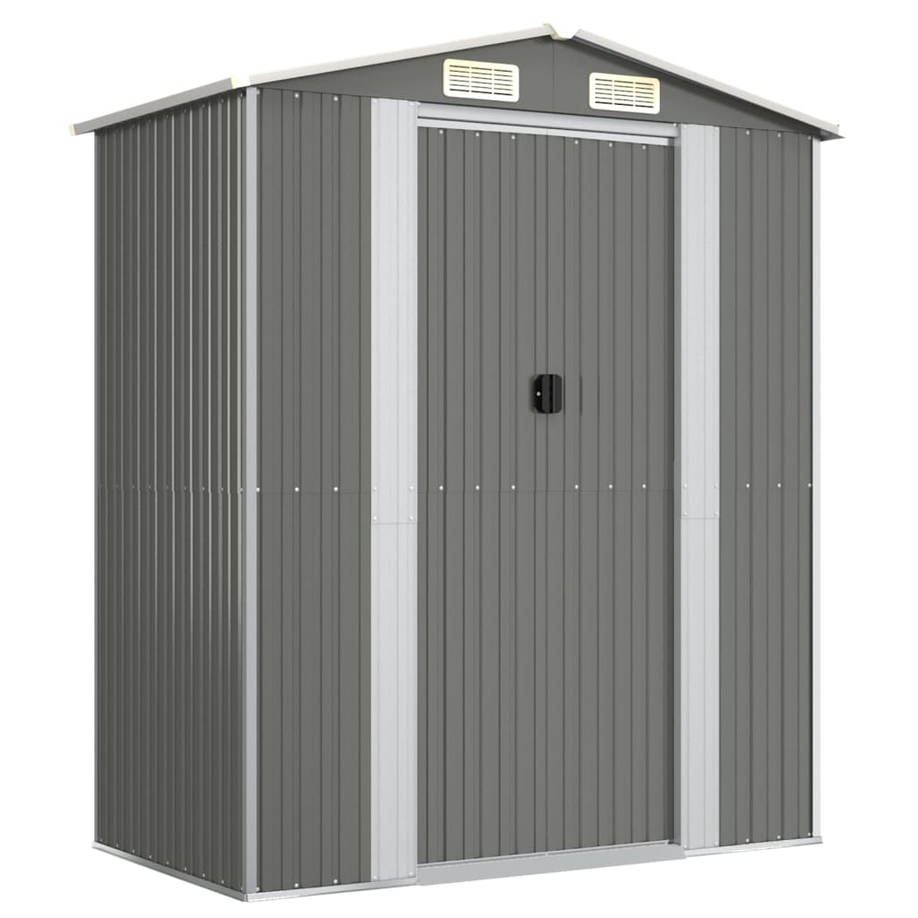 Vidaxl Garden Shed 192x108x223 cm ocynkowana stalowa jasnoszary