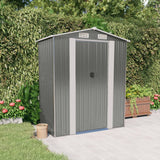 Vidaxl Garden Shed 192x108x223 cm ocynkowana stalowa jasnoszary