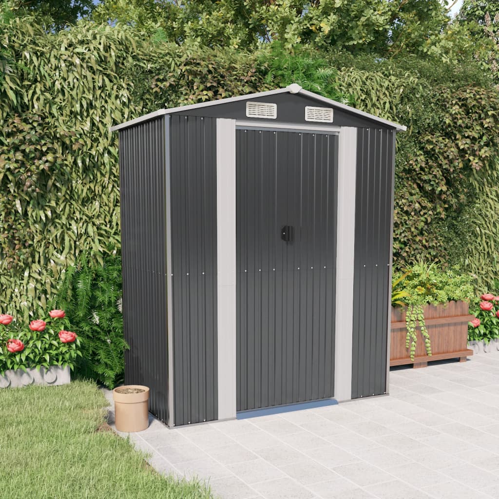 Vidaxl jardin hangar 192x108x223 cm anthracite en acier galvanisé -colore