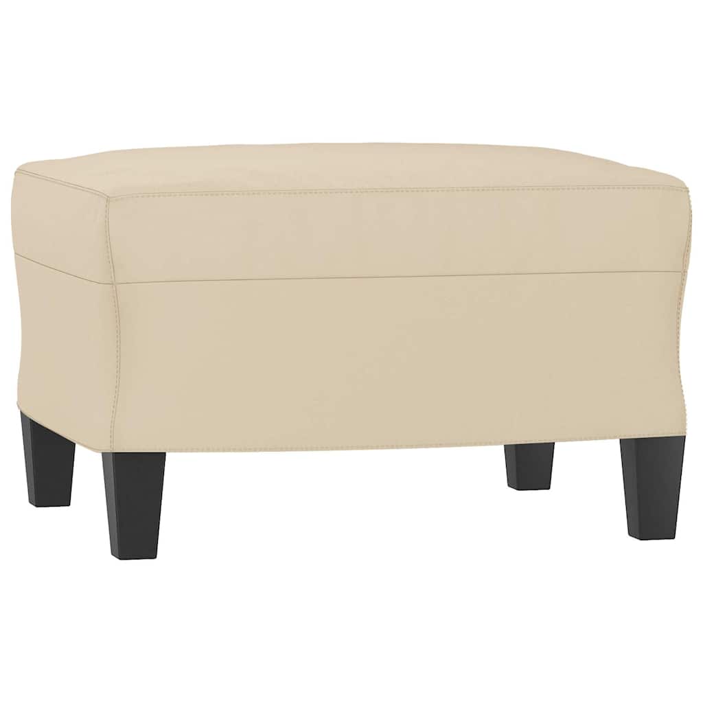 Vidaxl voetenbank 60x50x41 cm microvezelstof crèmekleurig