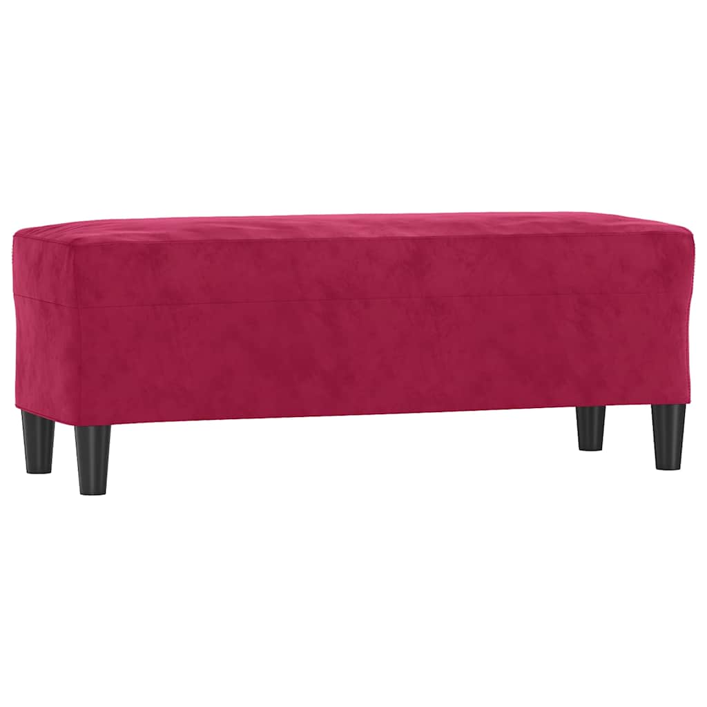 Vidaxl bankje 100x35x41 cm fluweel wijnrood