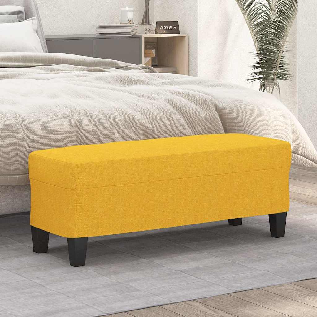 Vidaxl bankje 100x35x41 cm stof lichtgeel