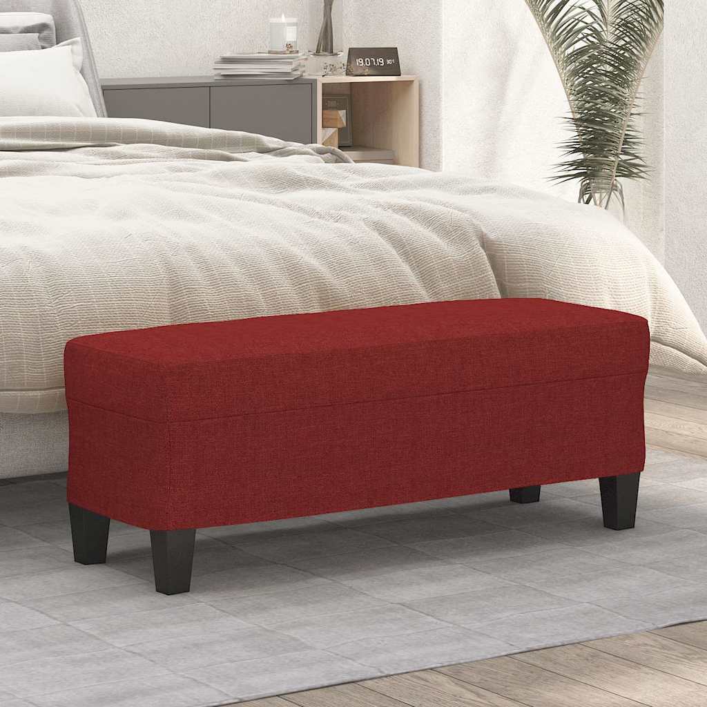 Vidaxl bankje 100x35x41 cm stof wijnrood