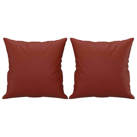 Vidaxl Dekorative Kissen 2 ST 40x40 cm Künstlicher Lederwein rot