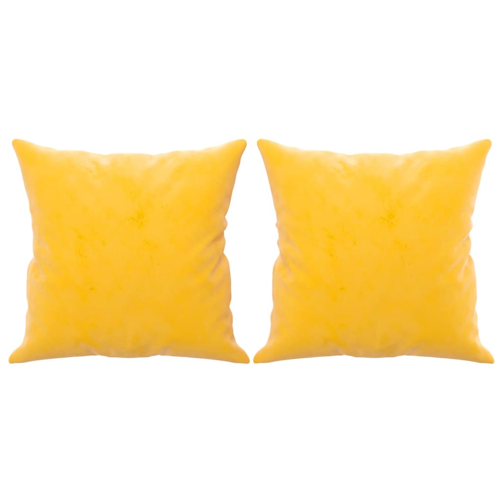 Vidaxl Cuscini decorativi 2 St 40x40 cm Velvet Giallo