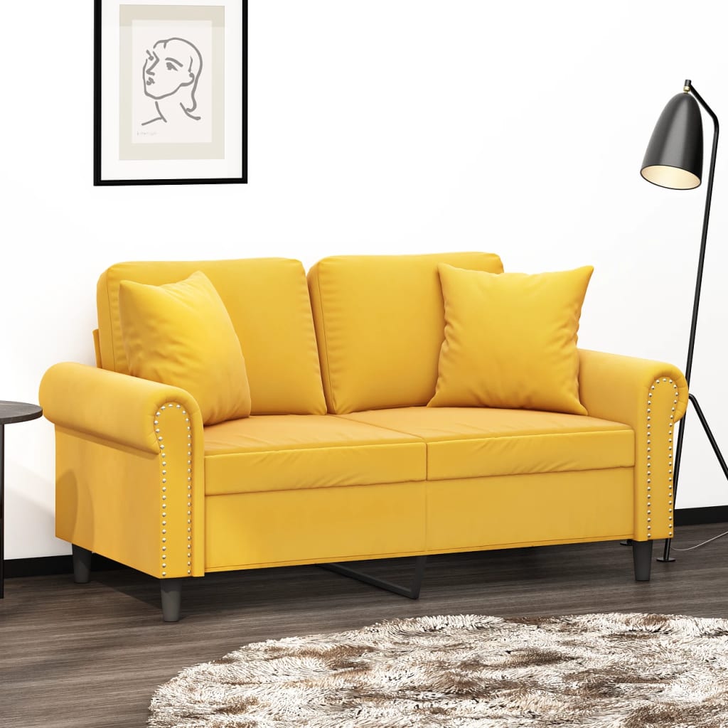 Vidaxl Cuscini decorativi 2 St 40x40 cm Velvet Giallo