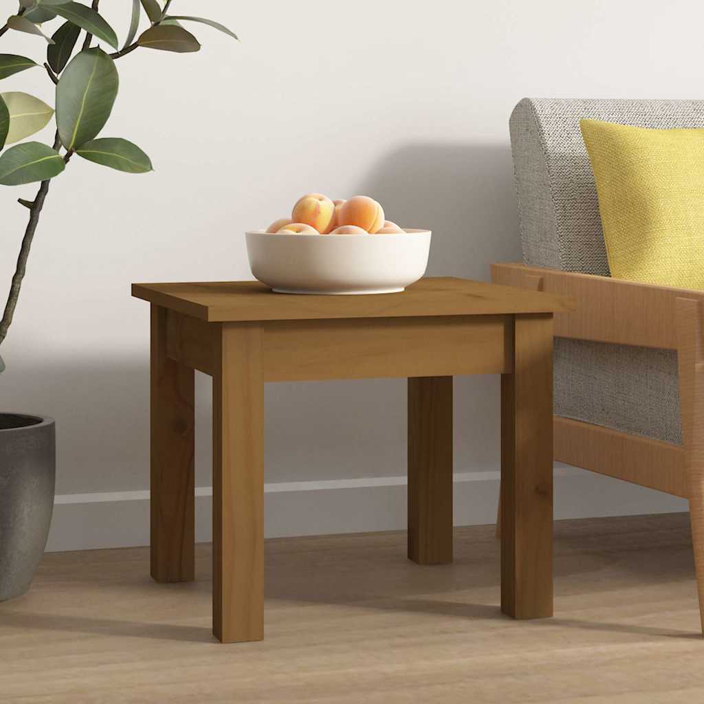 Vidaxl salontafel 35x35x30 cm massief grenenhout honingbruin