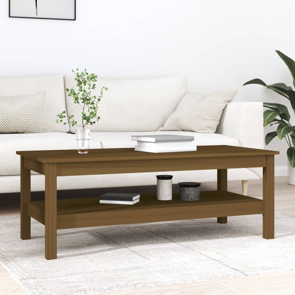 Vidaxl salontafel 110x50x40 cm massief grenenhout honingbruin