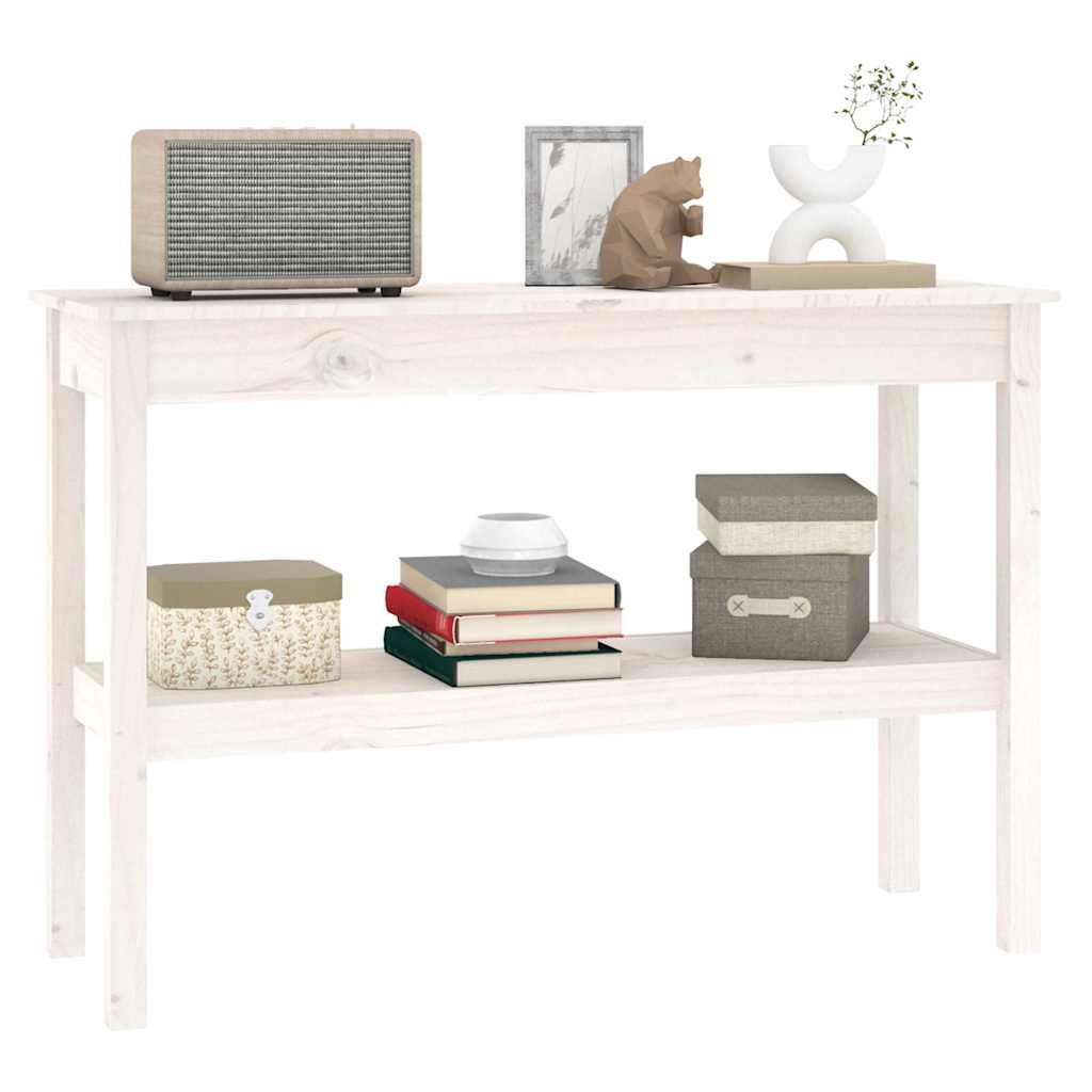 Vidaxl wandtafel 110x40x75 cm massief grenenhout wit