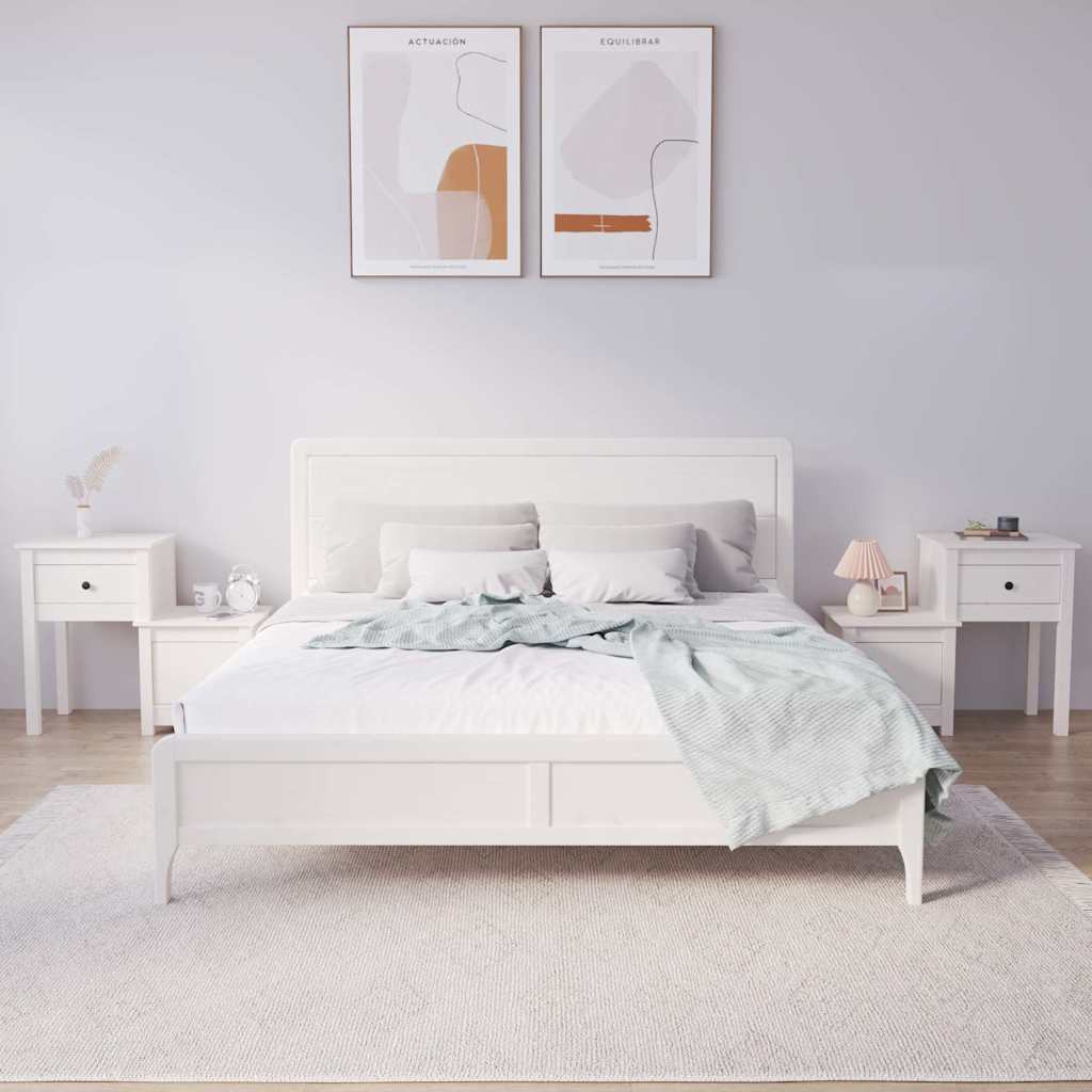 Vidaxl nachtkastjes 2 st 79,5x38x65,5 cm massief grenenhout wit