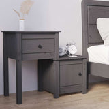 Vidaxl nachtkastje 79,5x38x65,5 cm massief grenenhout grijs