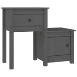 Vidaxl nachtkastjes 2 st 79,5x38x65,5 cm massief grenenhout grijs