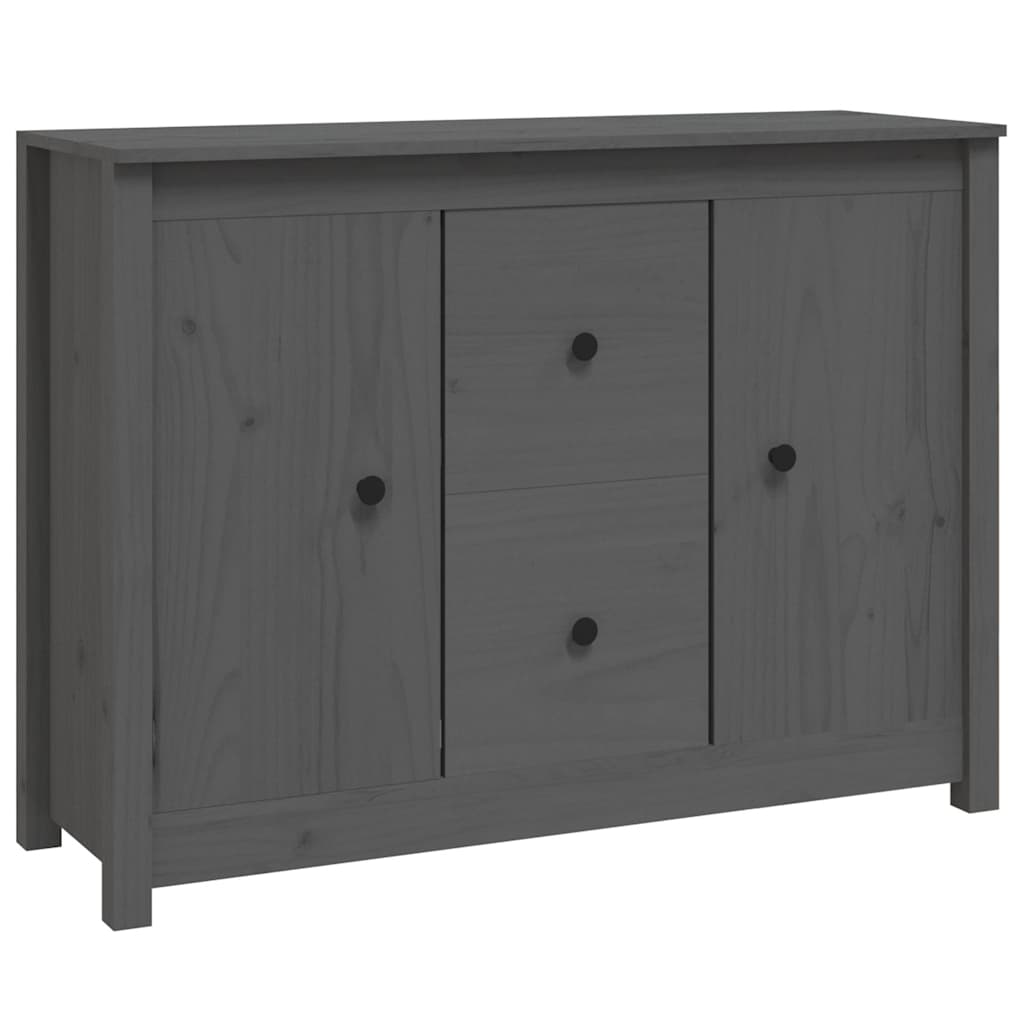 Vidaxl dressoir 100x35x74 cm massief grenenhout grijs