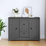 Vidaxl dressoir 100x35x74 cm massief grenenhout grijs
