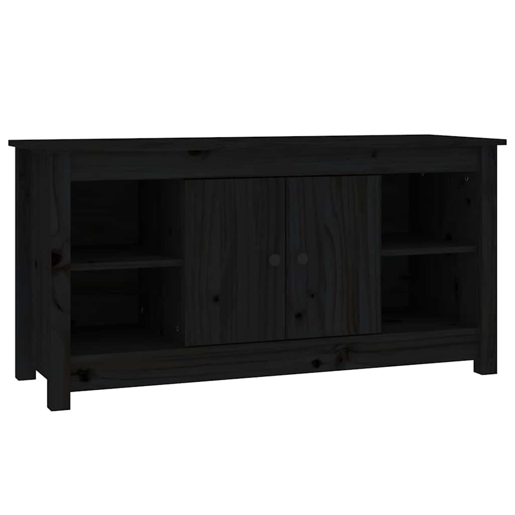 Vidaxl tv-meubel 103x36,5x52 cm massief grenenhout zwart